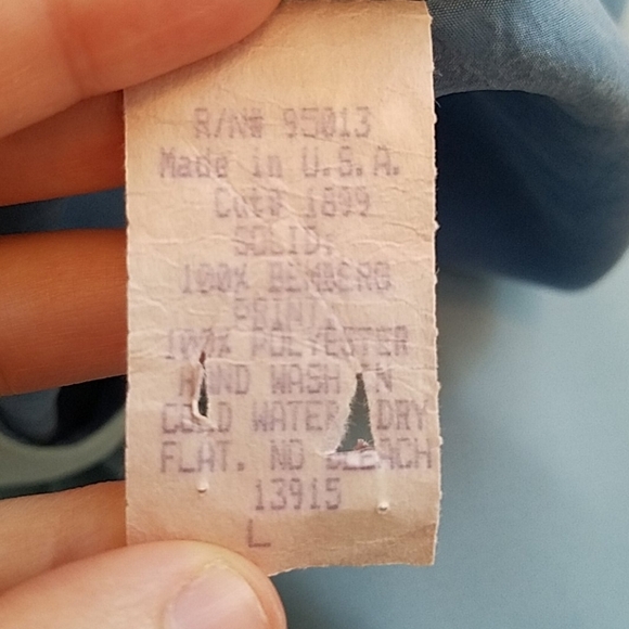 Vintage Palisades Hand Painted Blue Shirt Set - Picture 9 of 10